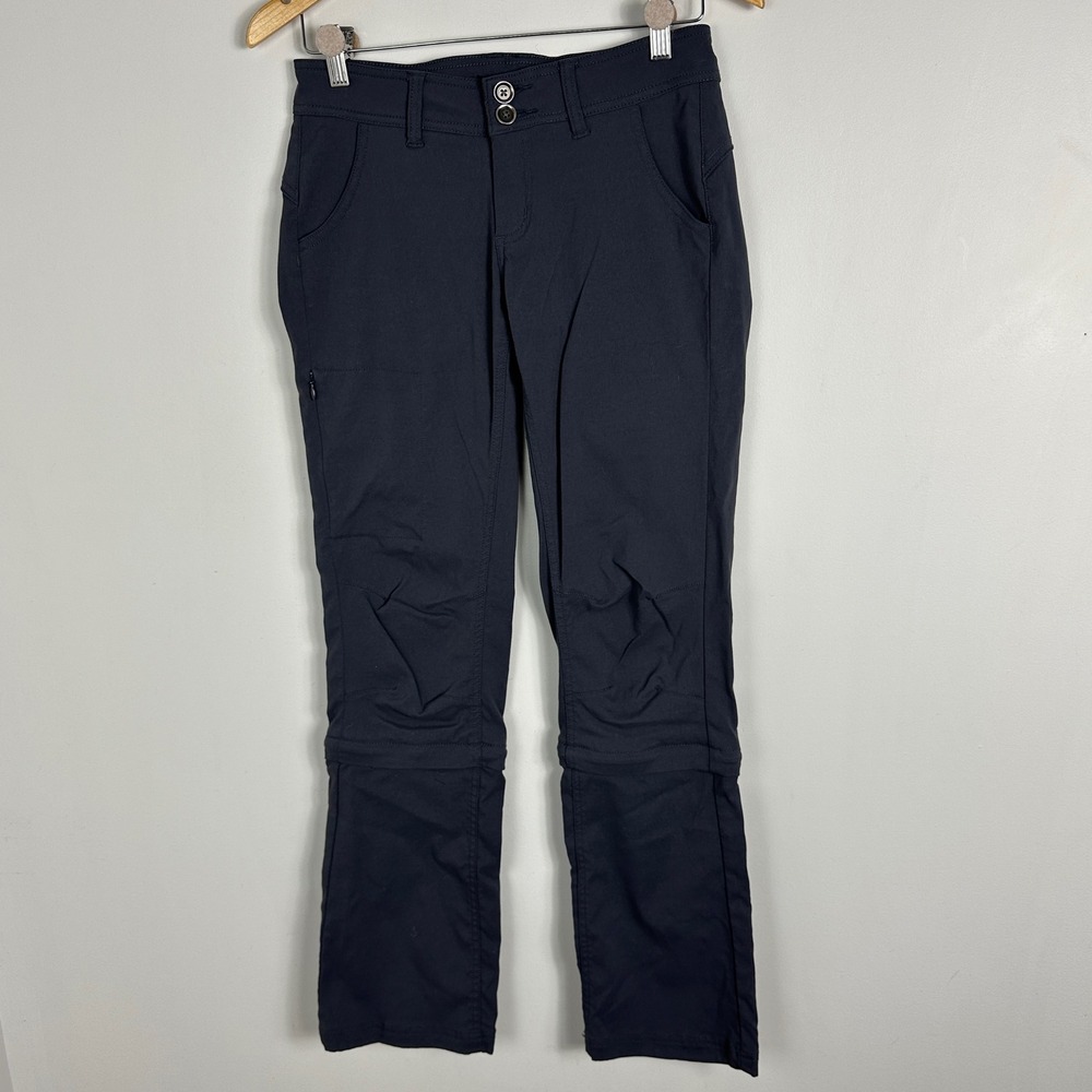 Prana Navy Blue Convertible Hiking Pants Womens Size 0 Camping‎ Outdoors Travel
